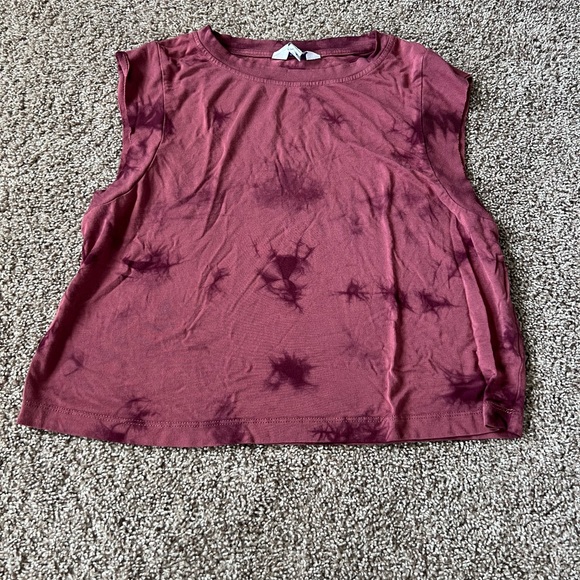 JoyLab Burgundy Tie-Dye Muscle Tee - Picture 1 of 3